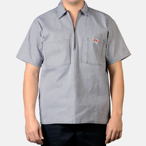 Ben Davis Short Sleeve Striped 1/2 Zip Shirt