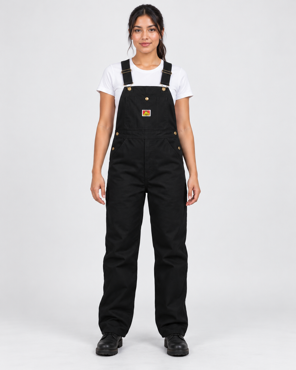 Black Ben Davis bib-overalls on original AI model bib-overalls-black-3
