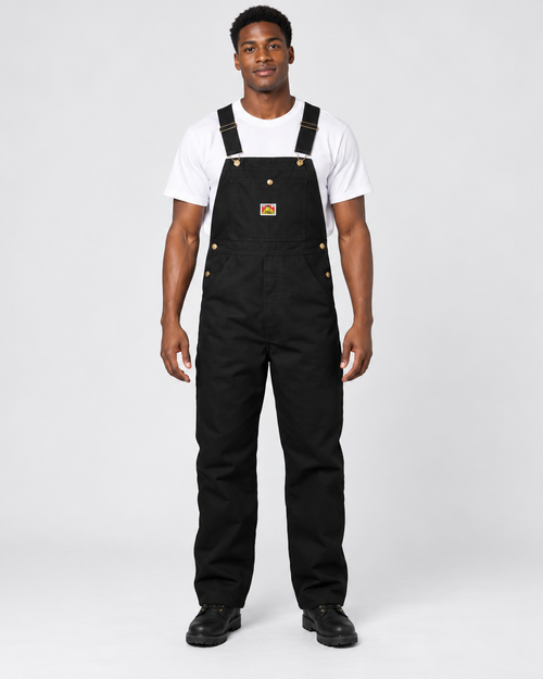 Black Ben Davis bib-overalls on original AI model bib-overalls-black