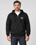 Black Ben Davis Hooded Full Zip Sweatshirt on original AI model zip-men-1