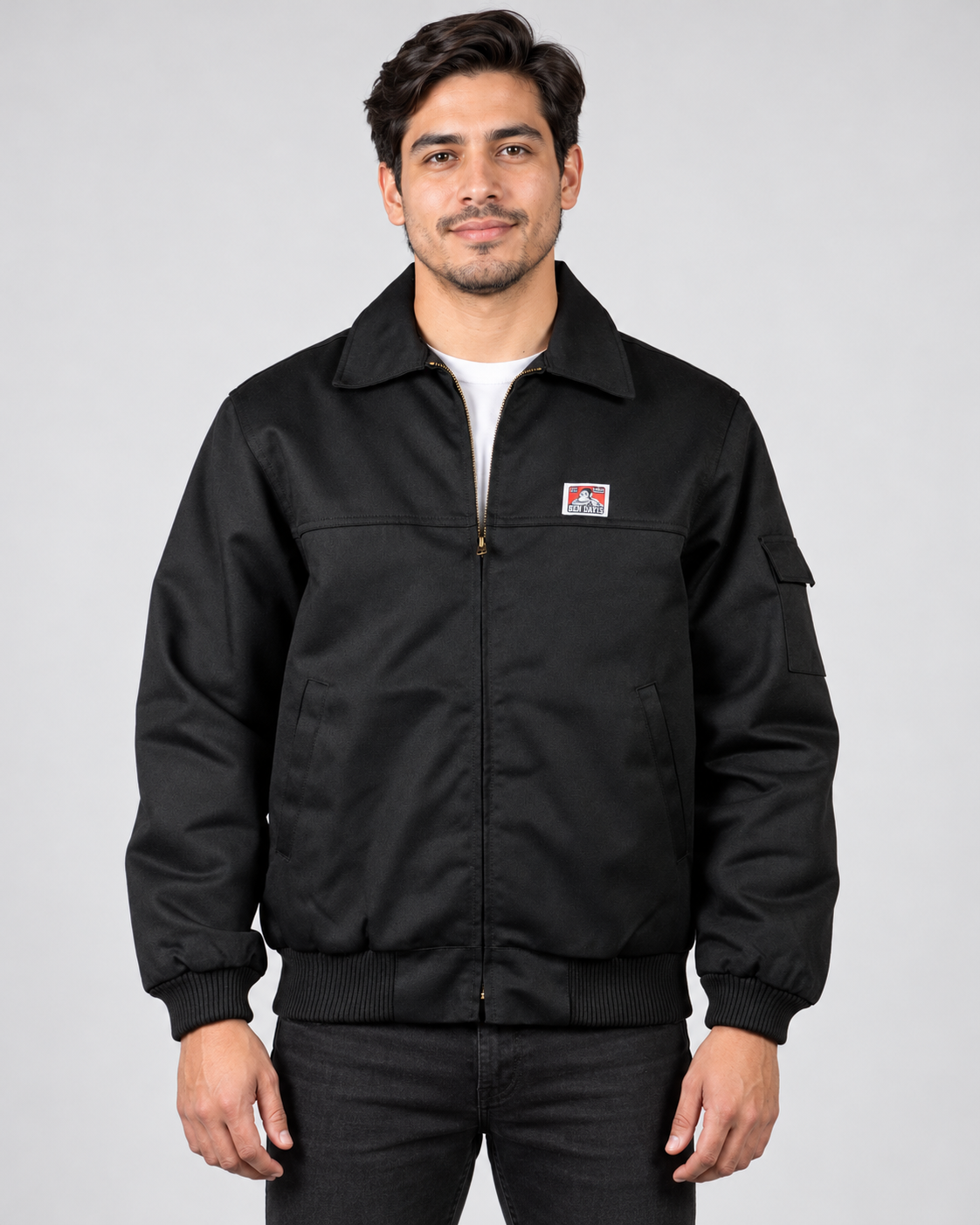 Black Ben Davis Mechanic's Jacket on original AI model mechanic-black