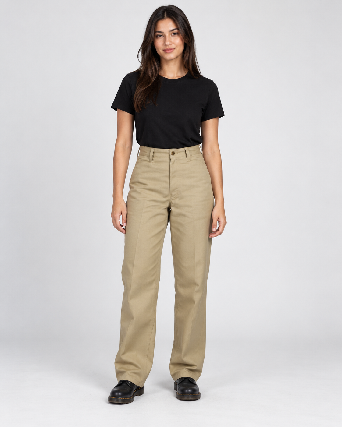 Khaki Ben Davis Original Ben's Pants on original AI model original-bens-pants-khaki