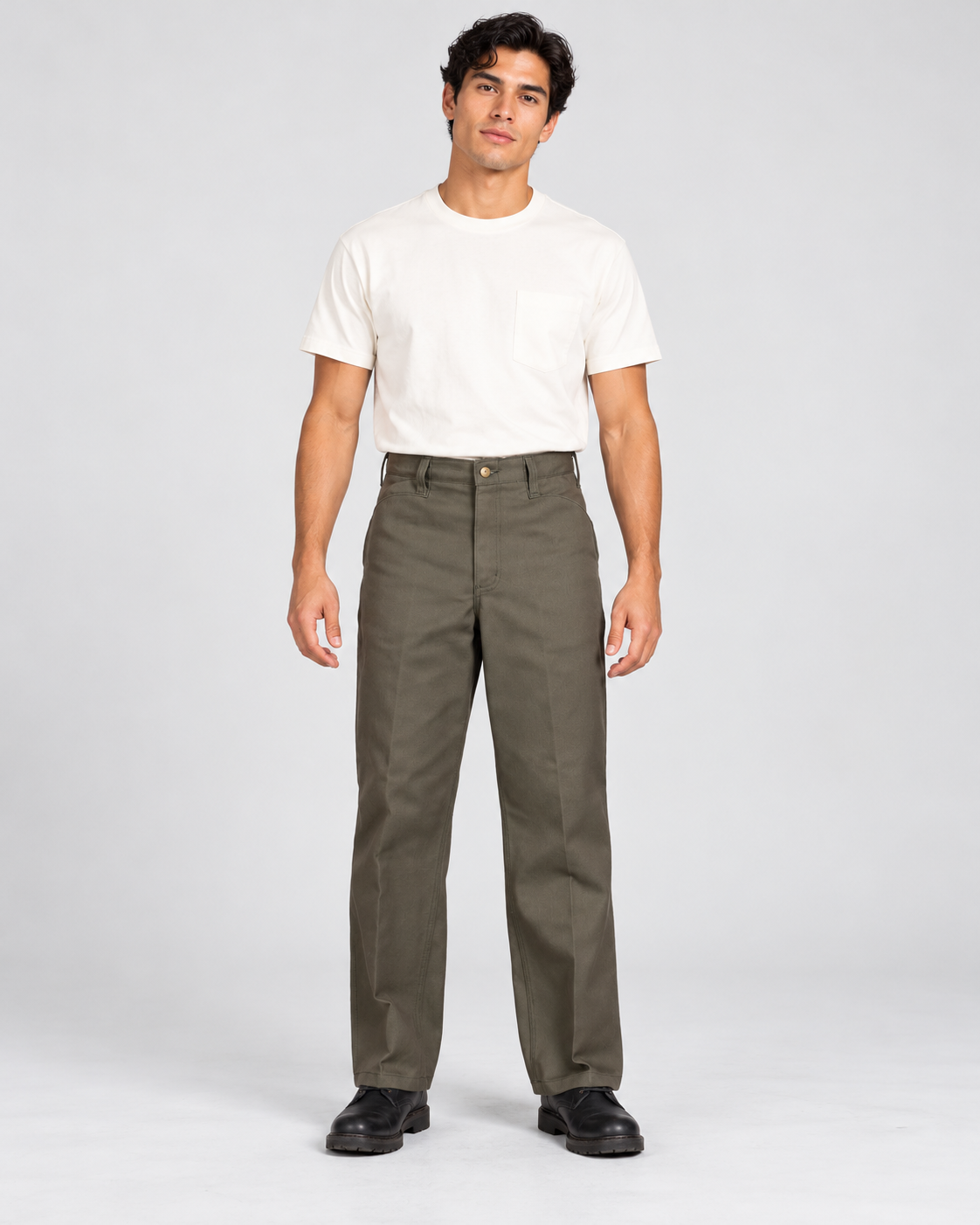 Olive Drab Ben Davis original-bens-pants on original AI model original-bens-pants-olive-drab