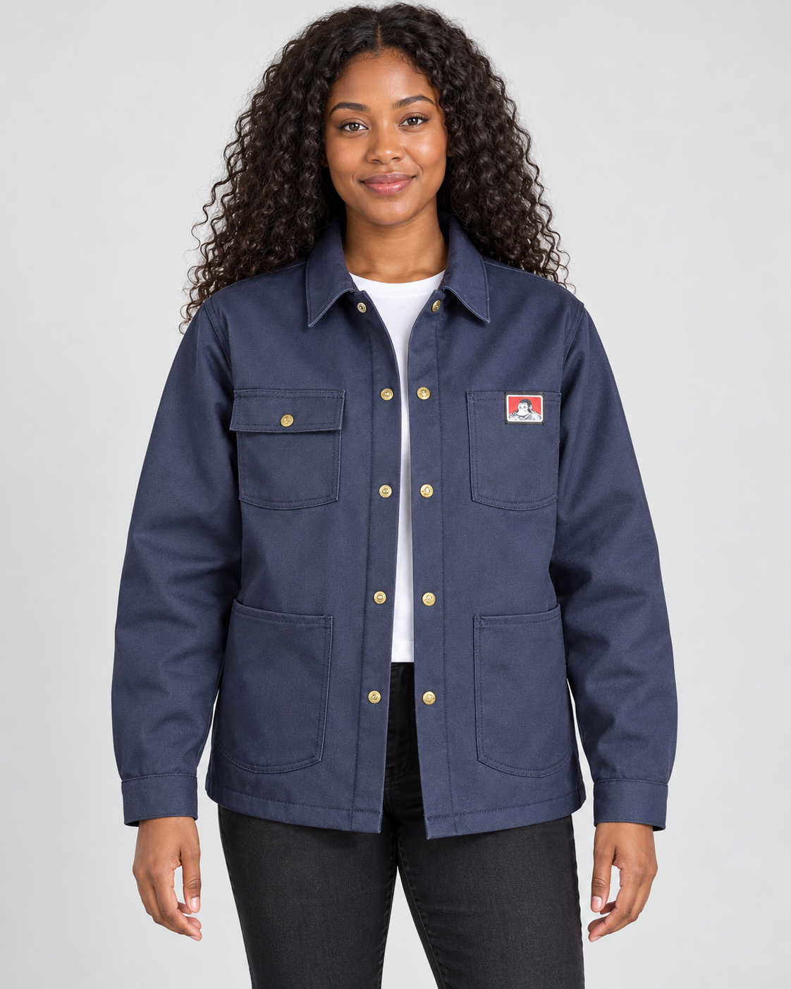 Navy Ben Davis Original Style Jacket on original AI model orig-navy
