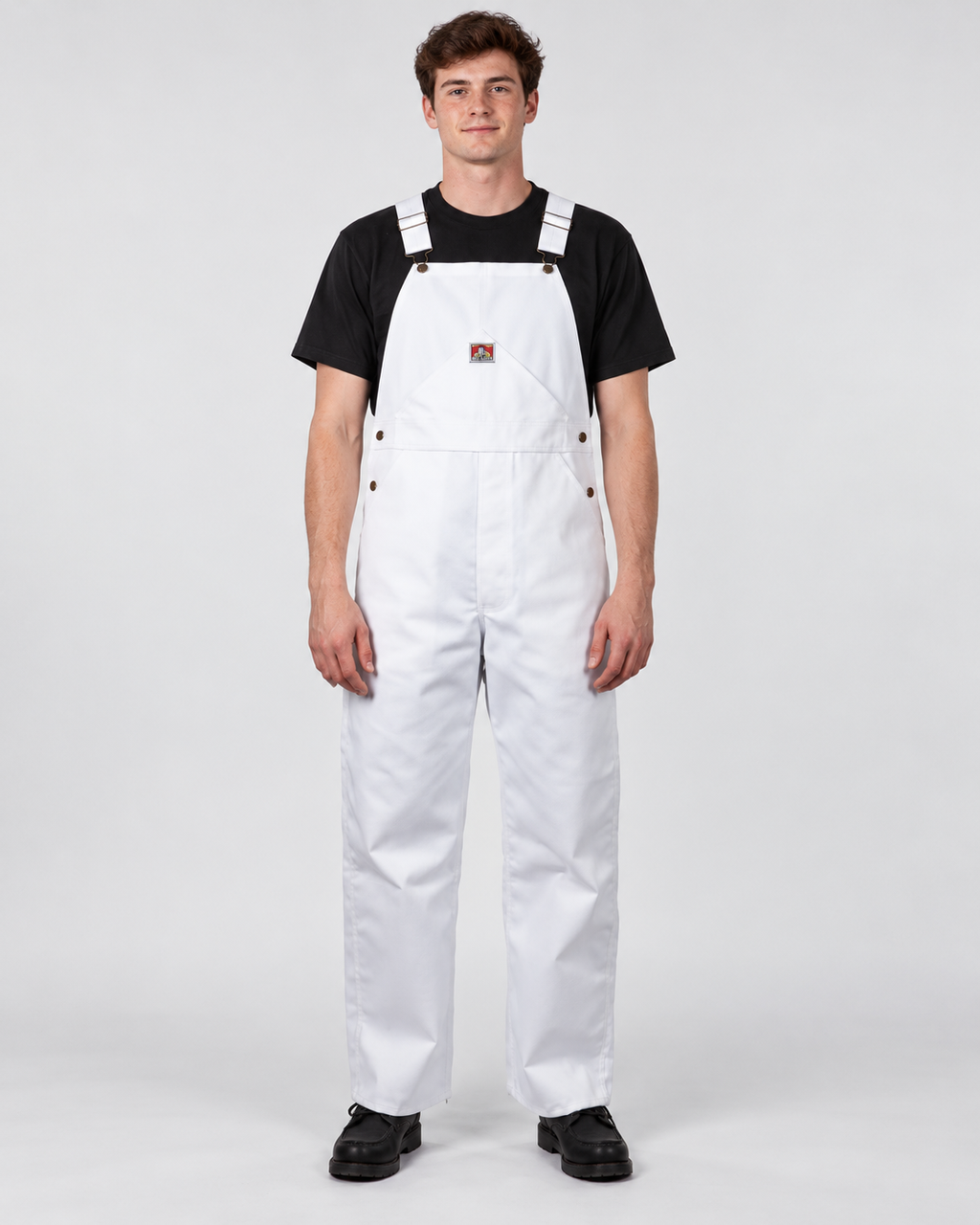 White Ben Davis painter-overalls on original AI model painter-overalls-white-2