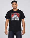 Black Ben Davis Vintage Logo T-Shirt on original AI male model